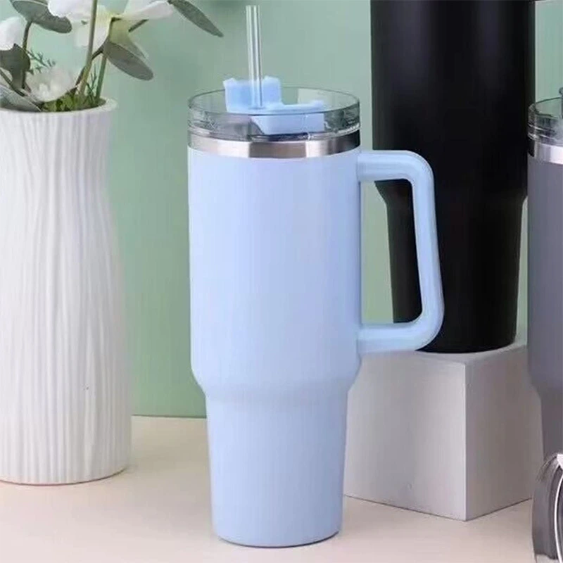 vacuum coffee tumbler with straw